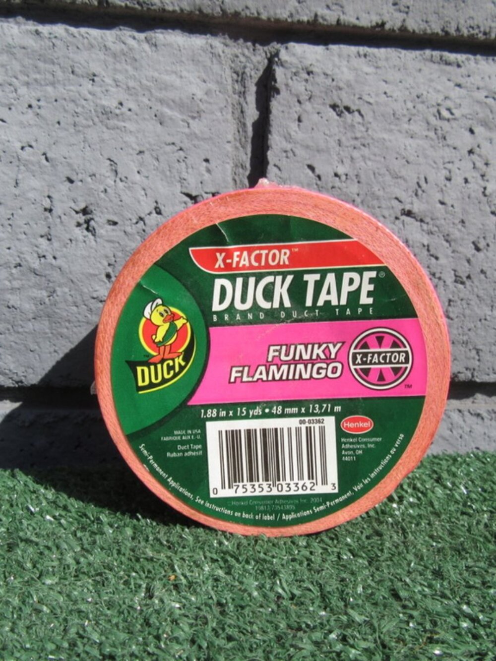 Brand New Duck Brand X-Factor Funky Flamingo Pink Duck Tape 1.88" x 15 Yards